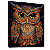 Brown Yellow Wisdom in Colors - Brown Owl Wall Art