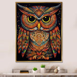 Brown Yellow Wisdom in Colors - Brown Owl Wall Art