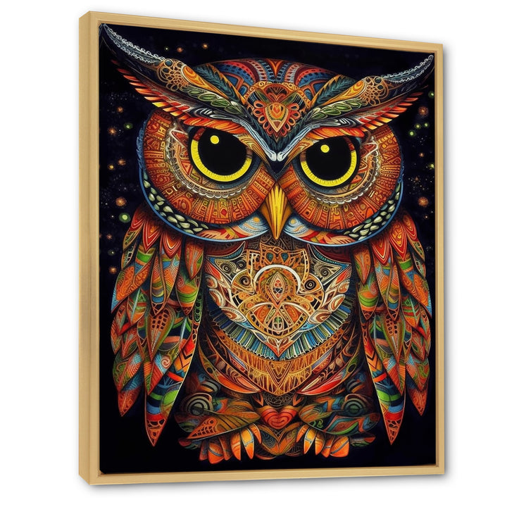 Brown Yellow Wisdom in Colors - Brown Owl Wall Art
