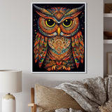Brown Yellow Wisdom in Colors - Brown Owl Wall Art