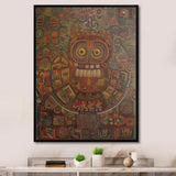 Tribal Portrait Of Owl - Brown Owl Wall Art