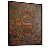 Tribal Portrait Of Owl - Brown Owl Wall Art