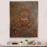 Tribal Portrait Of Owl - Brown Owl Wall Art