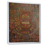 Tribal Portrait Of Owl - Brown Owl Wall Art