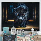 Glorious Black Panther Hunting Wild Nature - Panther Bedroom Wall Art