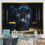 Glorious Black Panther Hunting Wild Nature - Panther Bedroom Wall Art