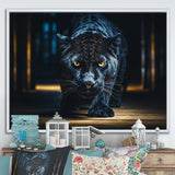 Glorious Black Panther Hunting Wild Nature - Panther Bedroom Wall Art