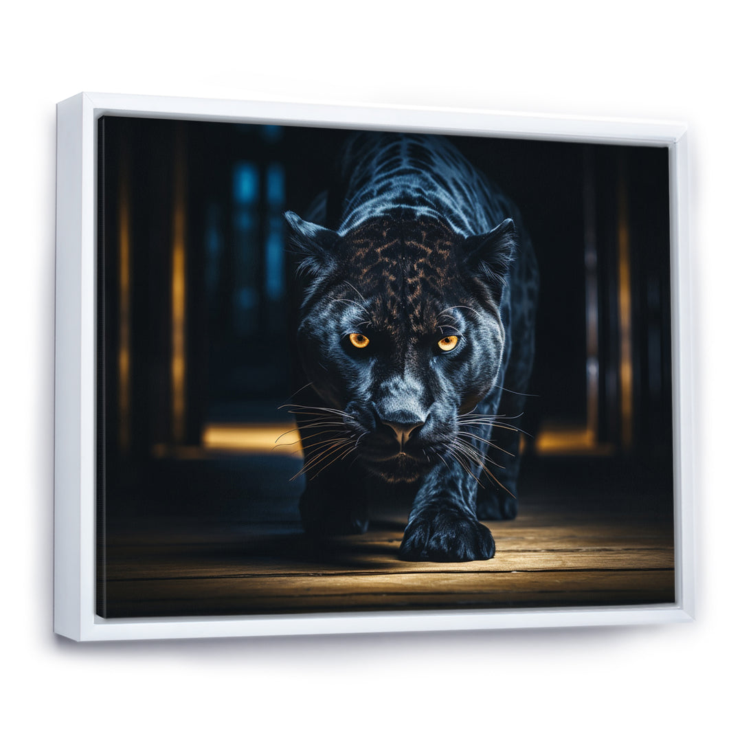 Glorious Black Panther Hunting Wild Nature - Panther Bedroom Wall Art