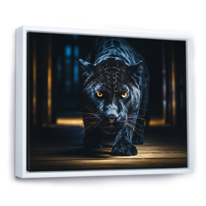 Glorious Black Panther Hunting Wild Nature - Panther Bedroom Wall Art