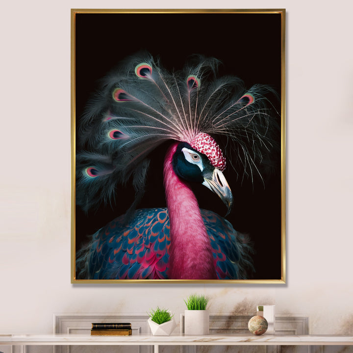 Portrait Of Pink Peacock - Peacock Wall Decor