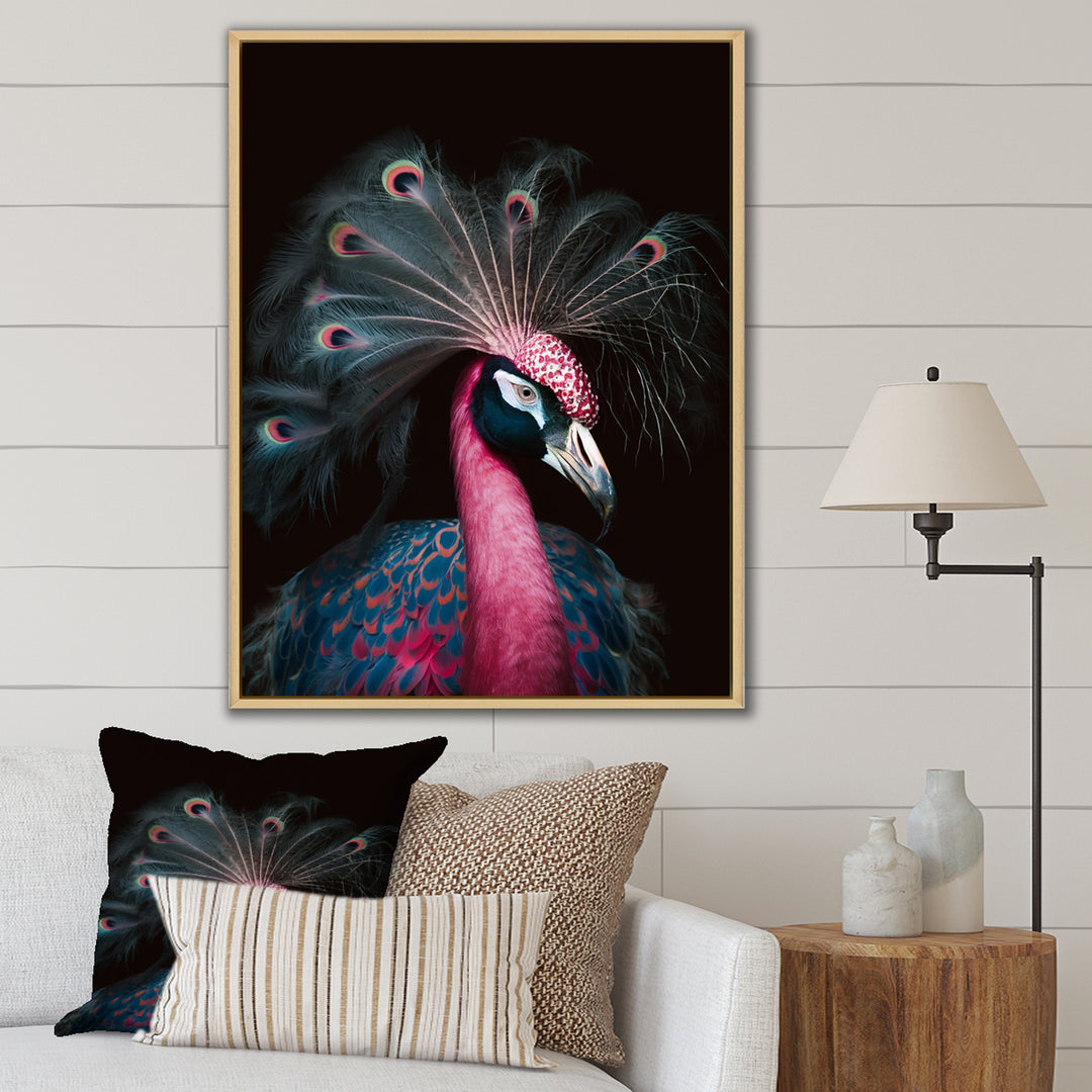 Portrait Of Pink Peacock - Peacock Wall Decor