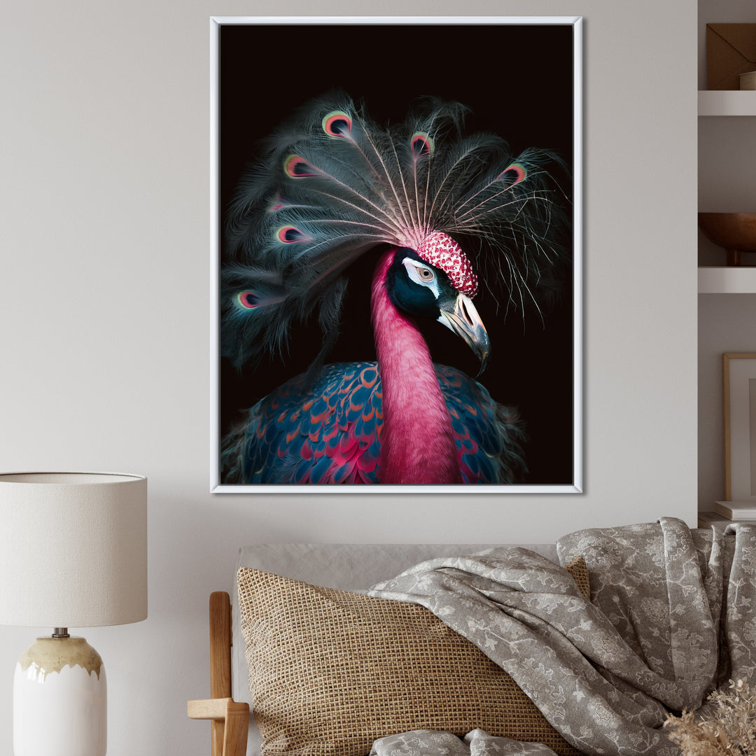Portrait Of Pink Peacock - Peacock Wall Decor