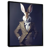 White Rabbit In Fancy Suit - Rabbit Living Room Wall Art