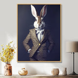 White Rabbit In Fancy Suit - Rabbit Living Room Wall Art