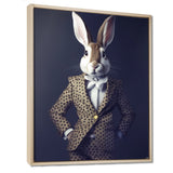 White Rabbit In Fancy Suit - Rabbit Living Room Wall Art