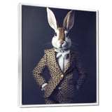 White Rabbit In Fancy Suit - Rabbit Living Room Wall Art