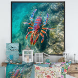 Purple Majestic Lobster Turquoise Tropical Water - Marine Animals Wall Art Prints