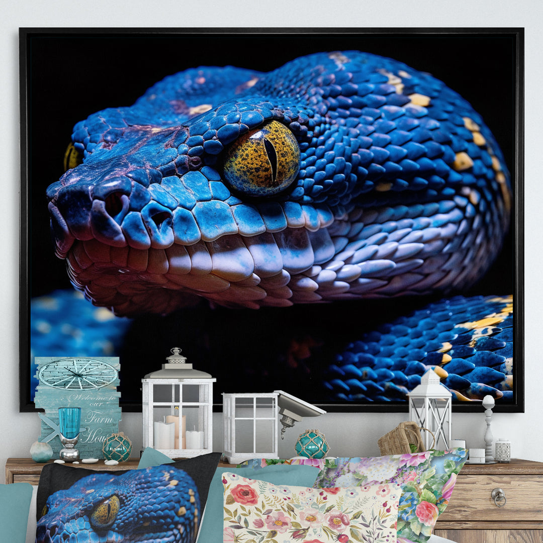 Blue Anaconda Snake Wildlife Photography - Blue Snake Wall Art