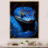 Portrait Of Blue Viper Snake Wildlife - Snake Large Canvas Wall Art