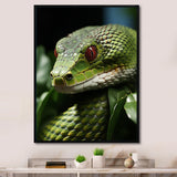 Portrait Of Green Snake Wildlife Photography - Snake Living Room Wall Art