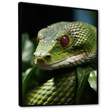 Portrait Of Green Snake Wildlife Photography - Snake Living Room Wall Art