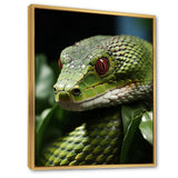 Portrait Of Green Snake Wildlife Photography - Snake Living Room Wall Art
