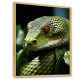 Portrait Of Green Snake Wildlife Photography - Snake Living Room Wall Art