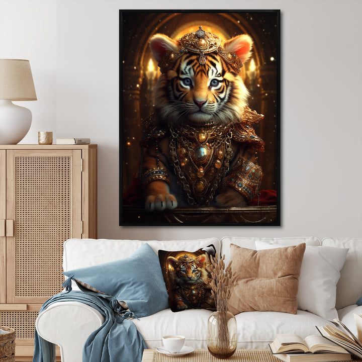 Cute Little Royal Tiger - Tiger Bedroom Wall Art