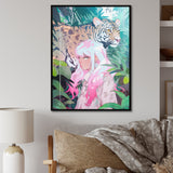 Wild Tiger With Young Girl In The Jungle - Tiger Wall Decor