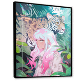 Wild Tiger With Young Girl In The Jungle - Tiger Wall Decor