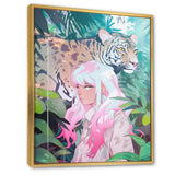 Wild Tiger With Young Girl In The Jungle - Tiger Wall Decor