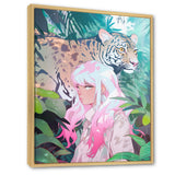Wild Tiger With Young Girl In The Jungle - Tiger Wall Decor