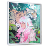 Wild Tiger With Young Girl In The Jungle - Tiger Wall Decor
