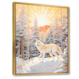 White Wild Wolf In Winter Forest - White Wolf Wall Art