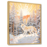 White Wild Wolf In Winter Forest - White Wolf Wall Art