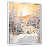 White Wild Wolf In Winter Forest - White Wolf Wall Art