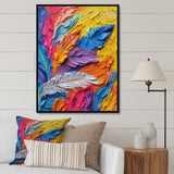 Rough Texture Colorful Feathers Painting - Feathers Large Canvas Wall Art