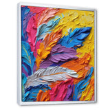 Rough Texture Colorful Feathers Painting - Feathers Large Canvas Wall Art