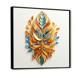 Boho Glam Amber Gold And Turquoise Theater - Feathers Canvas Wall Art