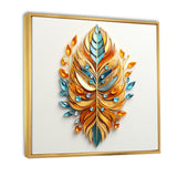 Boho Glam Amber Gold And Turquoise Theater - Feathers Canvas Wall Art
