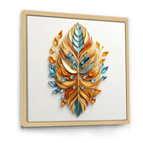 Boho Glam Amber Gold And Turquoise Theater - Feathers Canvas Wall Art