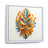 Boho Glam Amber Gold And Turquoise Theater - Feathers Canvas Wall Art