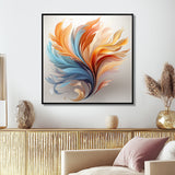 Fractal Boho Feather Amber Orange And Turquoise - Feathers Wall Decor
