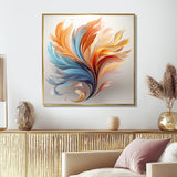 Fractal Boho Feather Amber Orange And Turquoise - Feathers Wall Decor