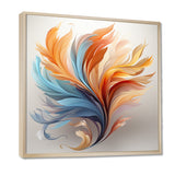 Fractal Boho Feather Amber Orange And Turquoise - Feathers Wall Decor