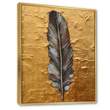 Boho Glam Exquisite Gold Feather Painting - Black Feathers Wall Art