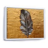 Boho Glam Exquisite Gold Feather Painting - Black Feathers Wall Art