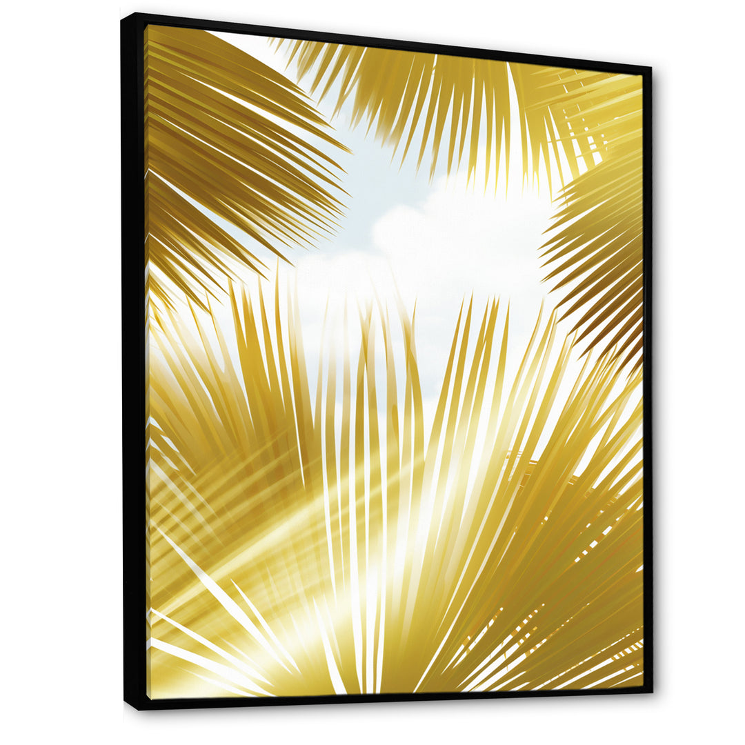 Tropical Golden Palm Leaves - Feathers Home Decor Art