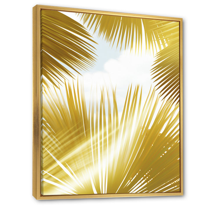 Tropical Golden Palm Leaves - Feathers Home Decor Art