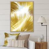 Tropical Golden Palm Leaves - Feathers Home Decor Art